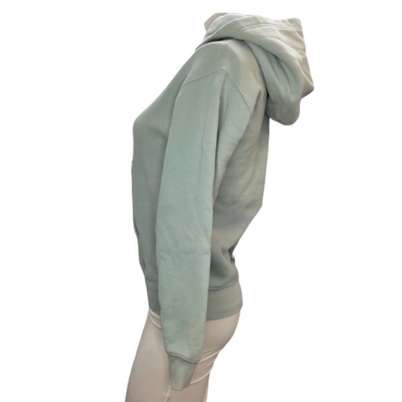 TNA Aritzia Cozy Fleece Perfect Hoodie Light Blue-Green Size XXS *Stained* - Picture 3 of 9